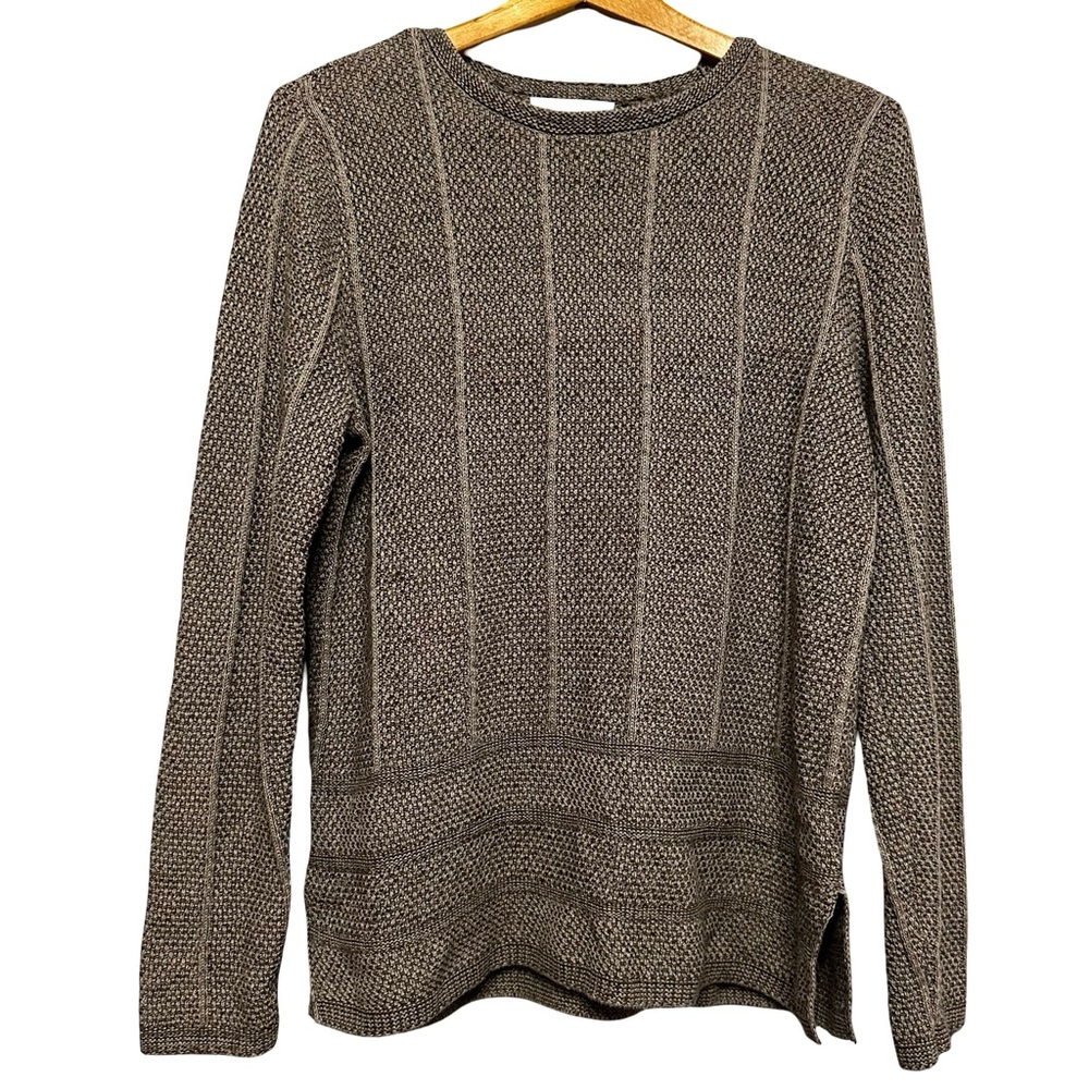 NWT Colour Eighteen Green Knit Cotton Sweater Scoop Neck Medium Basic Comfy